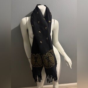 Chic Black and Gold Women's Scarf
